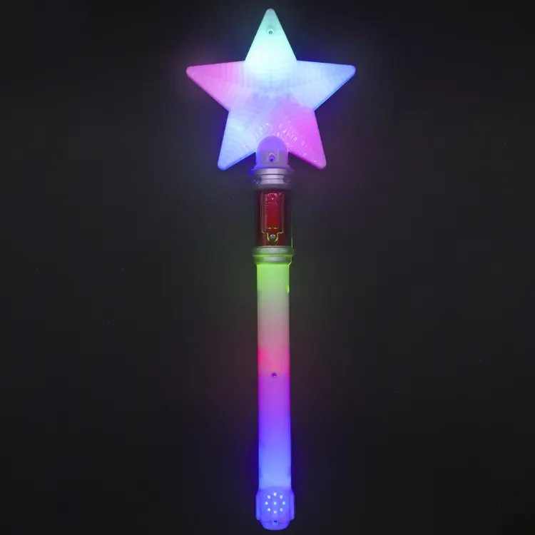 LED Flashing Light Up Star Wand with American Flag Printing for July of 4th