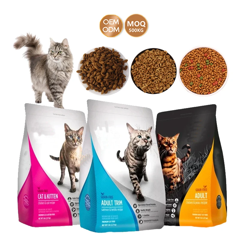 Завод без посредников, питательный сбалансированный говяжий вкус, сухой корм для кошек всех возрастов