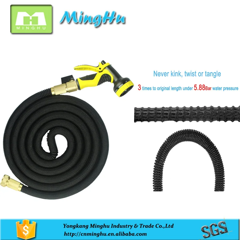 Extra Strength Fabric Expanding Pipe with Nozzle Gun Garden Lightweight Water Hose Latex Long Car Wash Water Hose