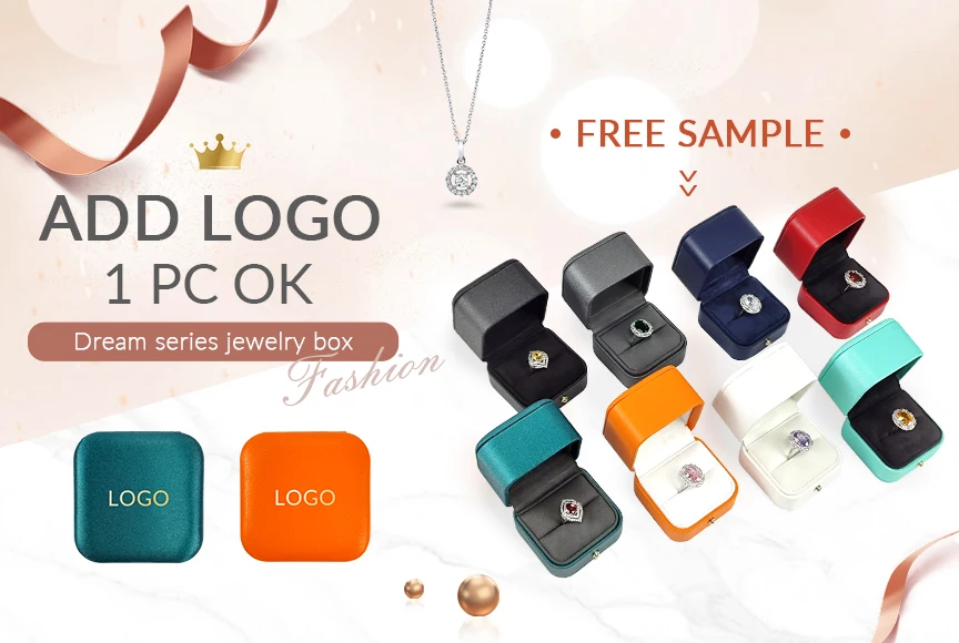 HLB Upgraded wholesale leather jewelry box custom logo pu leather jewellery boxes bulk