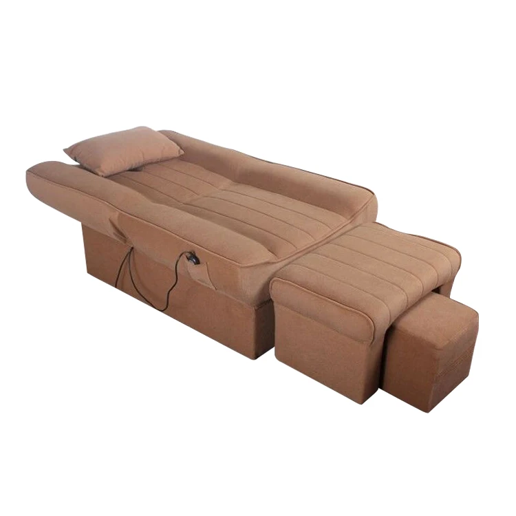 Hot Sale Spa Leather Massage Sofa Body Massager for Salon Use Hair Salon Furniture with Foot Bath Feature