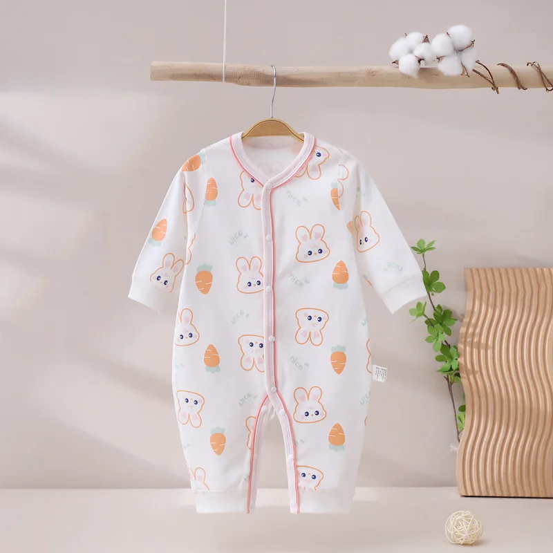 Autumn winter and spring baby clothes boneless pure cotton Class Aa newborn jumpsuit male and female baby crawling clothes