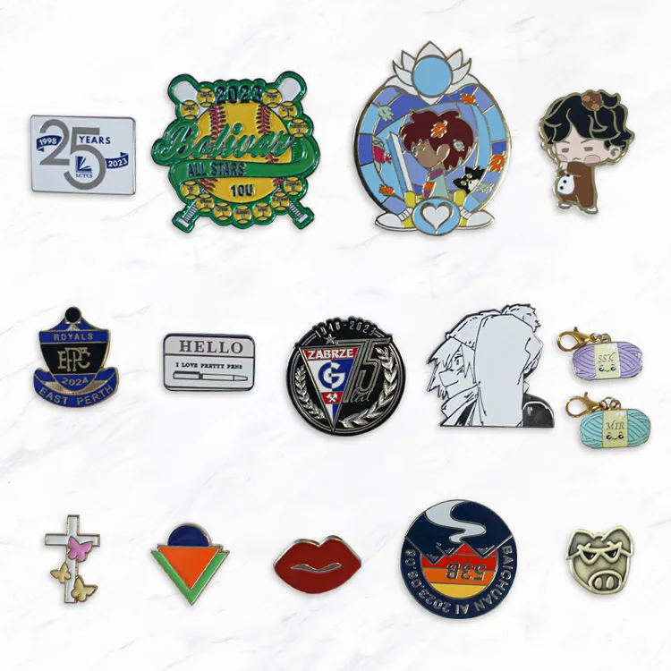 10 years Manufacture Customized Metal Crafts Rose Gold Plating Custom Metal Hard Enamel Badge Pin Souvenirs