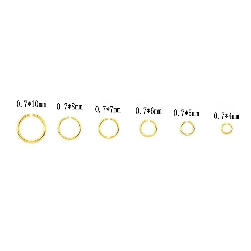 1050Pcs 0.7mm Plated Color Open Jump Rings Mixed 4mm 5mm 6mm 7mm 8mm 10mm Iron Split Rings For Findings Jewelry