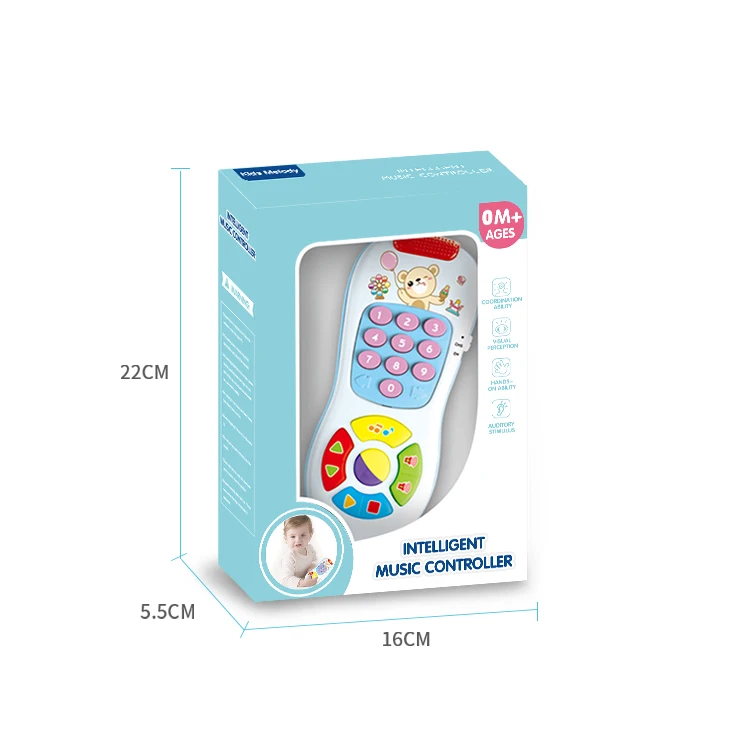 Amazon Hot Selling Musical Mobile Phone Baby Shape Button Baby TV Remote Control Toy Baby Toys 2021
