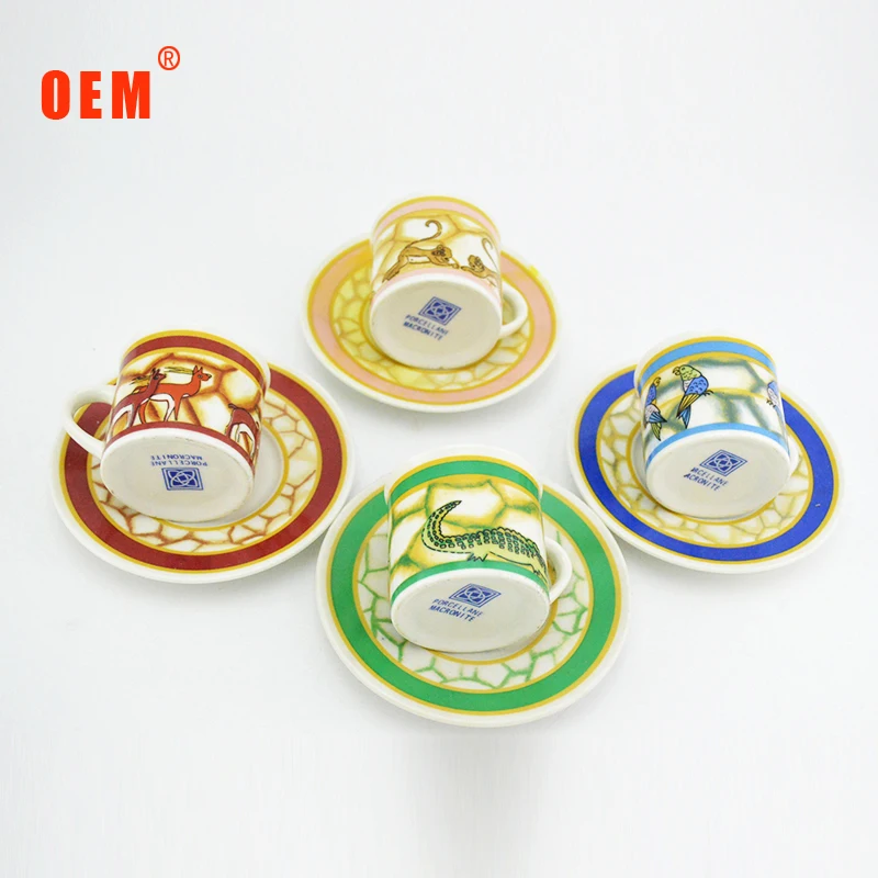 Оптовая продажа красочная чашка эспрессо и блюдце фарфор turish кофейная чашка и блюдце