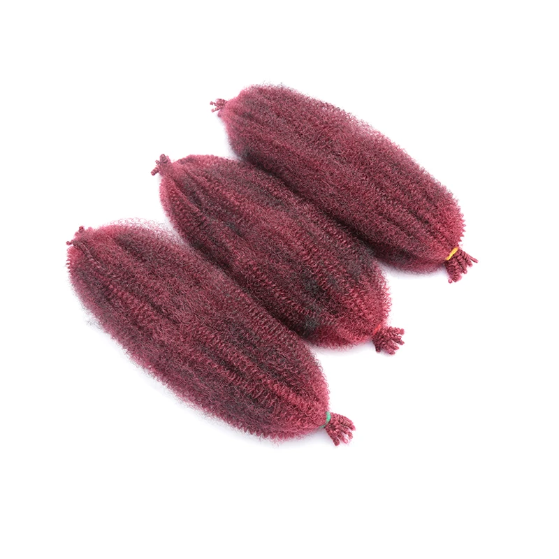 Synthetic Springy Afro Twist Crochet Hair Pre-Separated Braiding Hair Extensions for Women Soft Marley Braids Kinky Twist