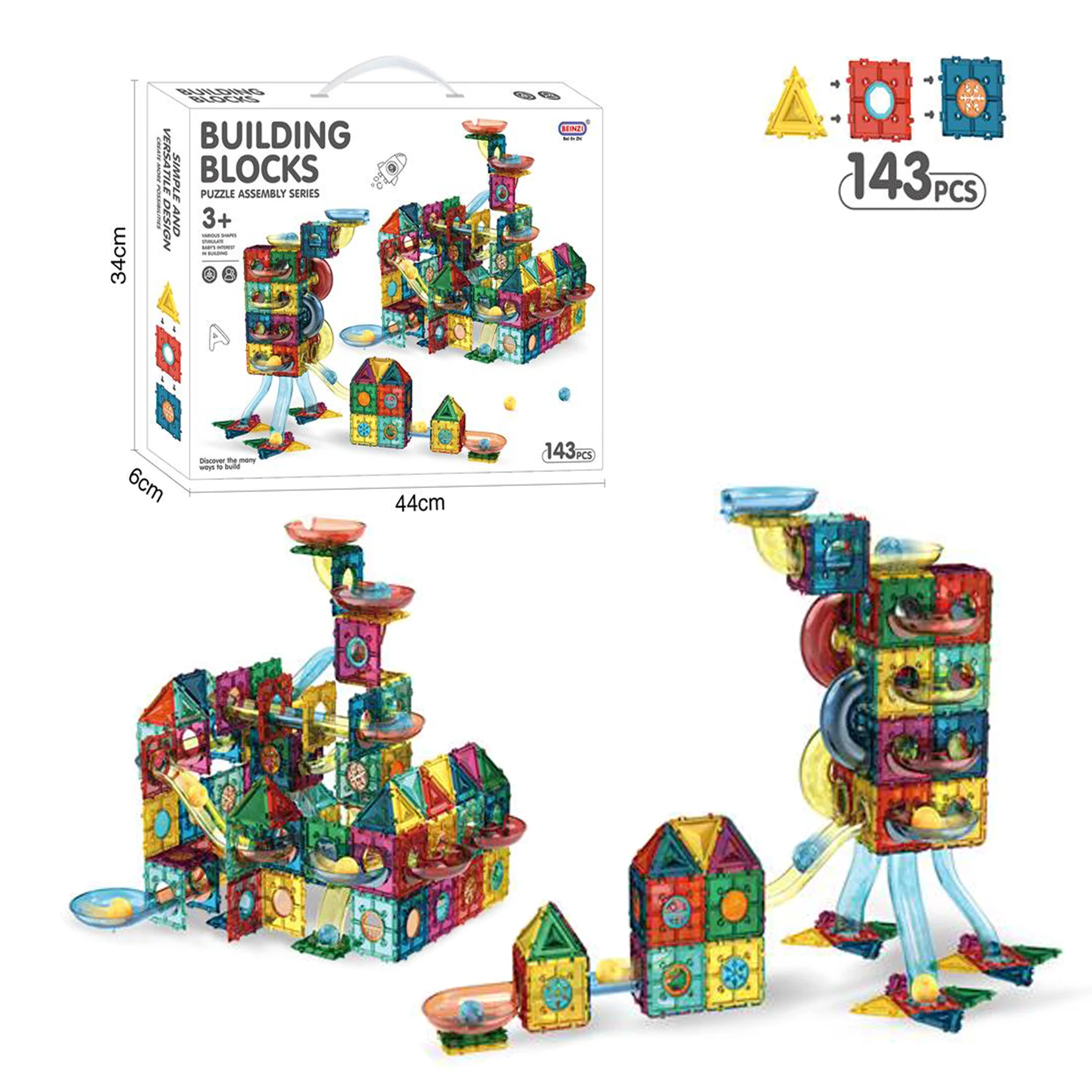 TOMMABO 193pcs Colorful Magnetic Building Blocks Toys DIY Blocks Construction Set 3D Building Blocks Enlightenment Toys For Kids