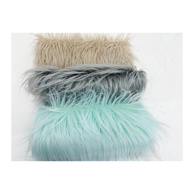 Chinese factory wholesale high quality printing plush/fake faux fur fabric/ artificial fur cheap long pile fur fabric