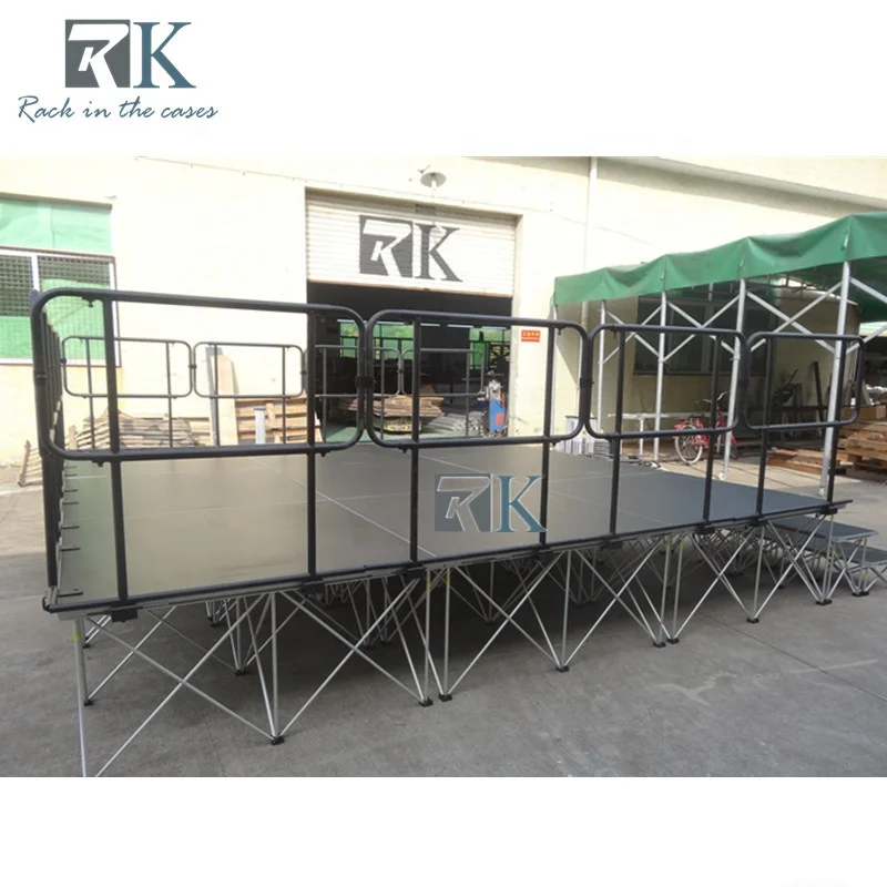Outdoor stage concert event with folding risers stage system for sale