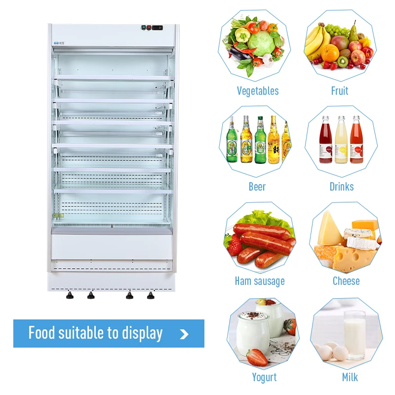 grocery display refrigerator open showcase/multi-deck display fresh food chiller
