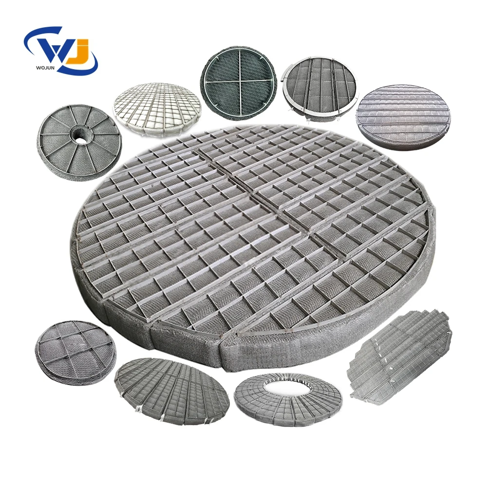 WOJUN vane pack copper wire mesh demister pad with grid