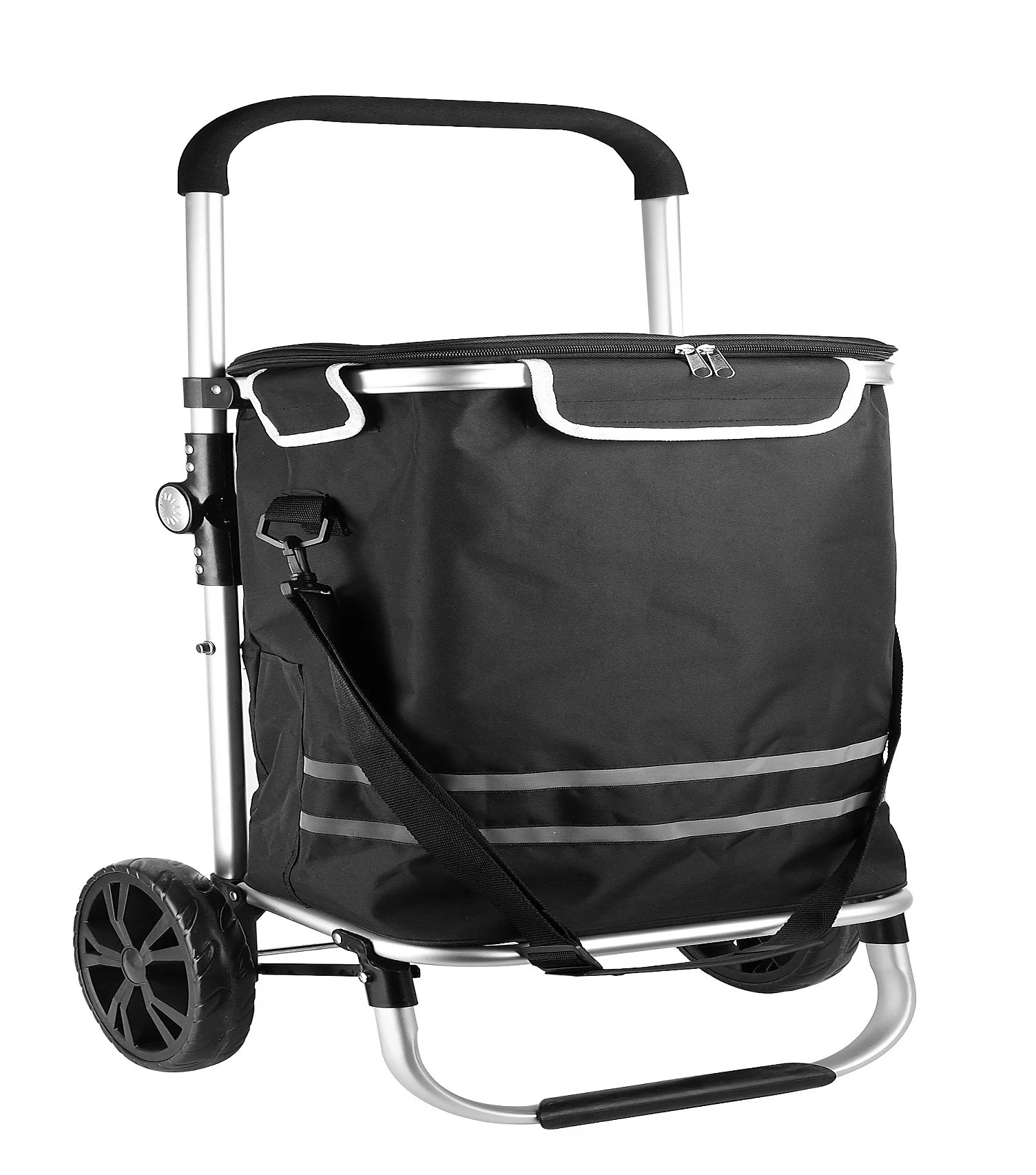 2022 handle folding grocery shopping bag trolley with big 21cm wheel
