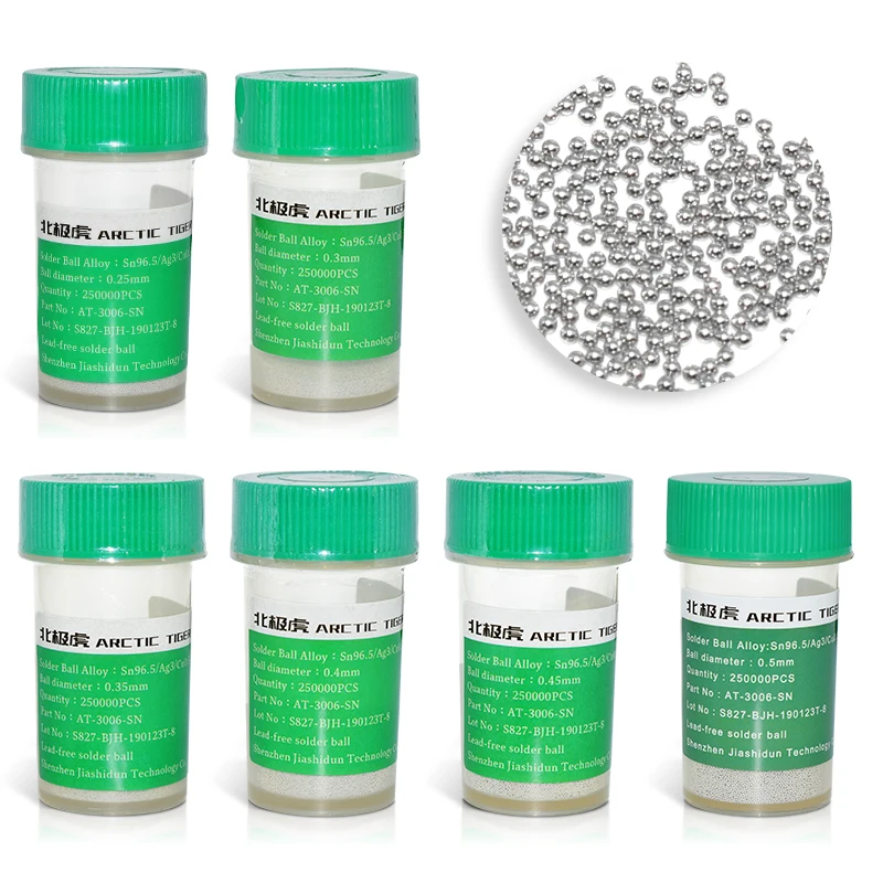BGA solder balls Chip Soldering Lead-Free Solder Beads 0.25mm 0.3mm 0.4mm 0.5mm Mobile phone chip solder balls
