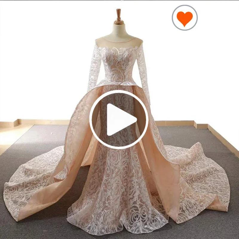 RSM66617 Jancember real elegant hot selling long sleeves long suzhou evening dress fish cut prom dress