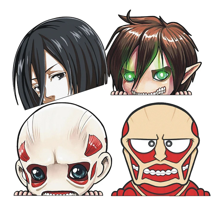 18 New design Car Reflective Peek Reflective Vinyl stickers and decals for Fans of AOT SNK