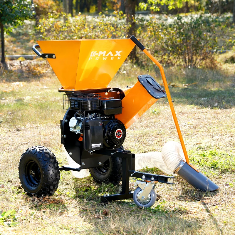 Mult-function yellow and black type  Electric Start Engine Branch Wood Chipper tree shredder Mulcher shredder