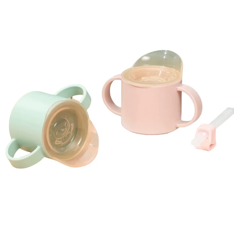 No-Spill Easy Grip Baby Travel Tumbler Cup BPA Free Drop-proof Kids Learning Sippy Cup Baby Trainer Mug With Handle And Lid