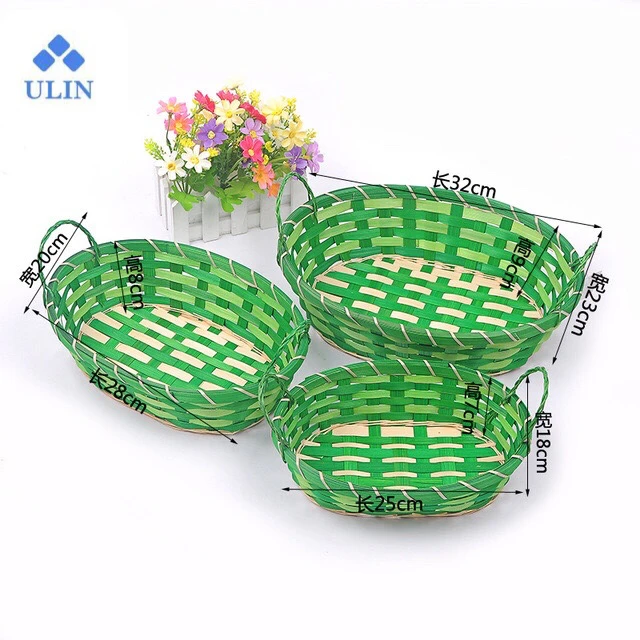 
2020 Hot Sale Bamboo Easter Eggs Easter Basket For Easter Eggs Decoration 