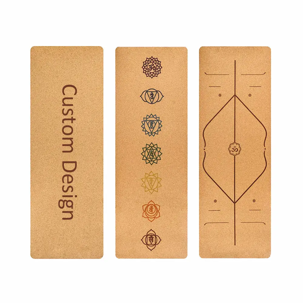 
Yiwu OEM High quality fitness nature printed wooden jute design cork TPE yoga mat custom acceptable 