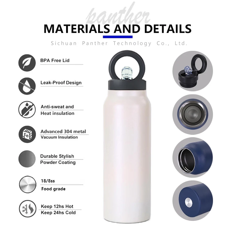 New Trend Product Insulated Magnetic Thermo Stainless Steel Magnet Drinking Water Bottle Bpa Free Cups With Phone Holder Lids