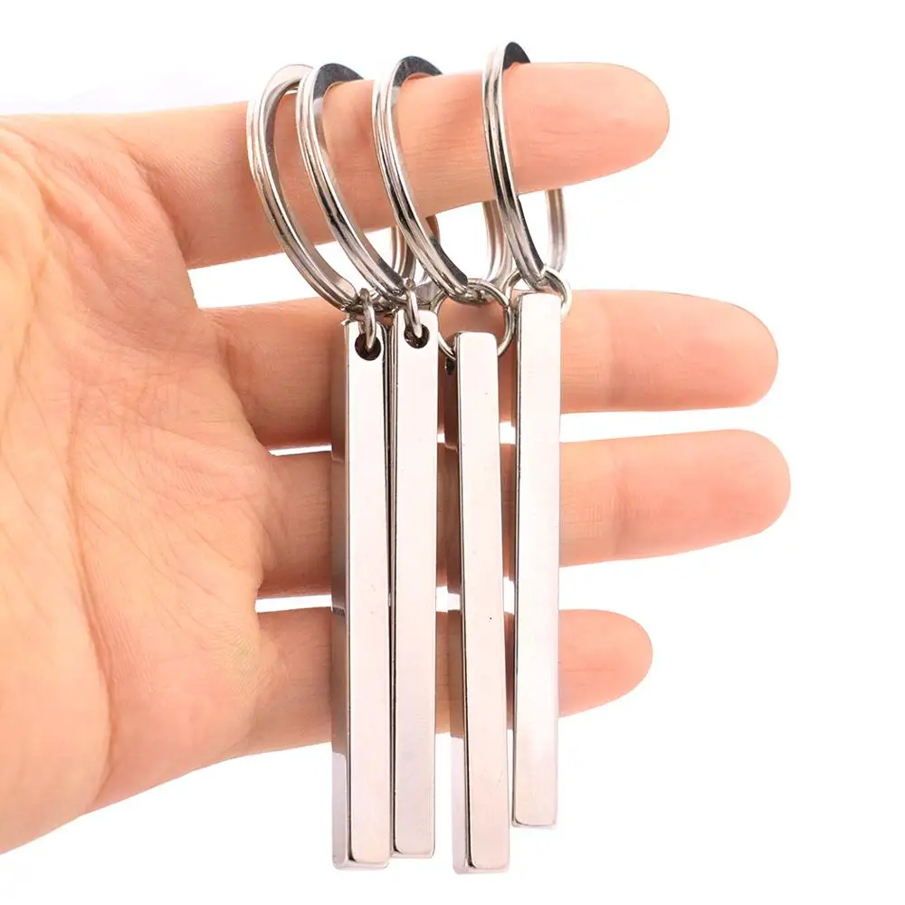 Bilble Verse Key Chains Engraved Words IT IS WELL WITH MY SOUL Vertical Bar Keychain Cuboid Stainless Steel Pendant Keyring