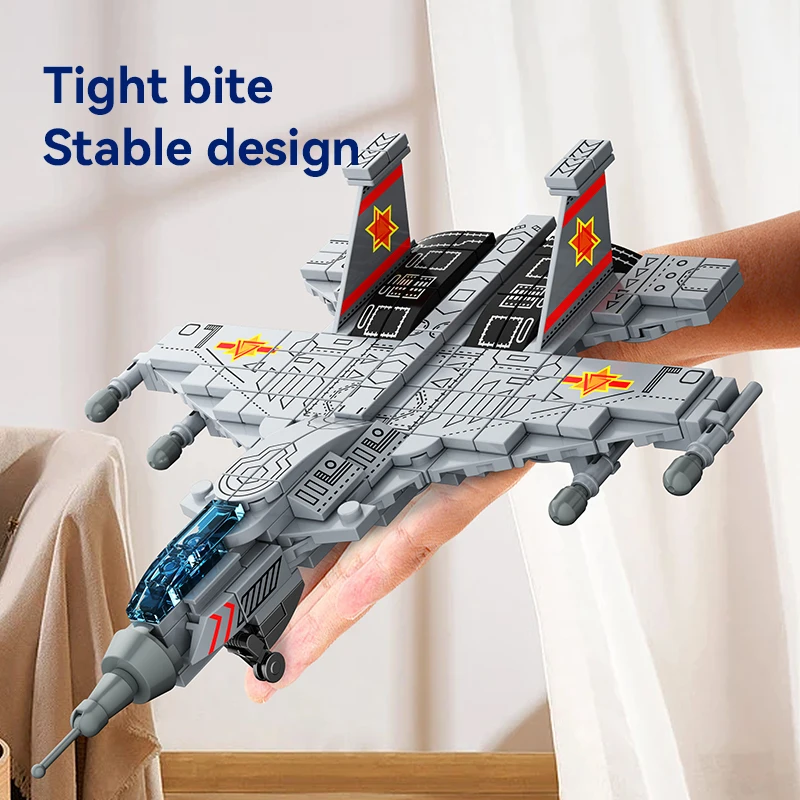 CAYI New Arrivals Military Series J-15 Fighter Jet Building Blocks Toys Set