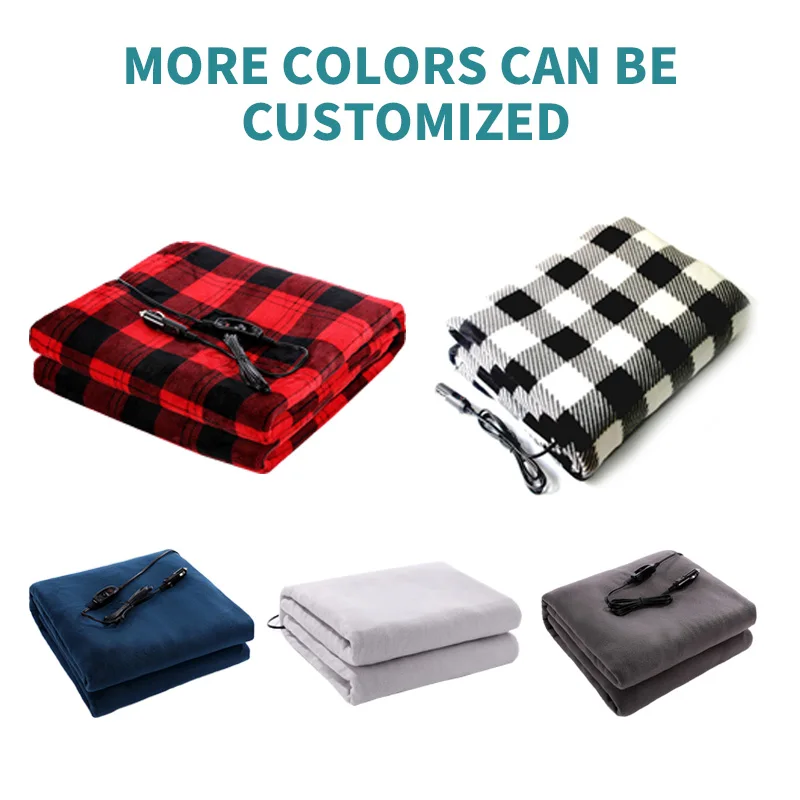 Custom Size 12V Electric Blanket Portable Far Infrared Electric Travel Heating Blanket For Car