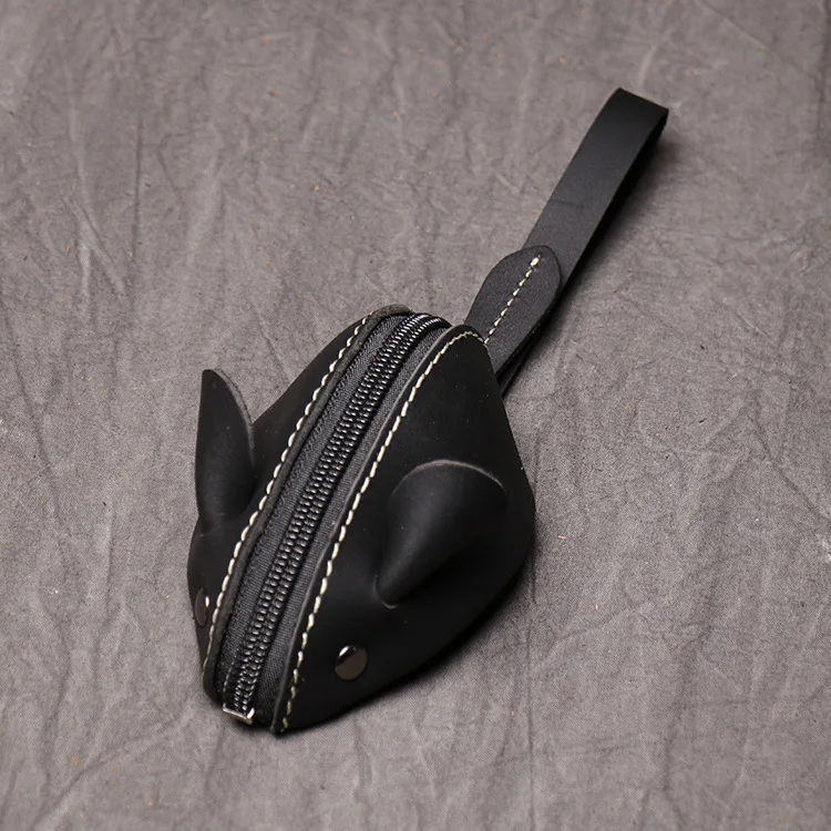 Genuine leather mouse coin purse wallet womens change purse with zipper customized coin pouch mini size pu fashion girls