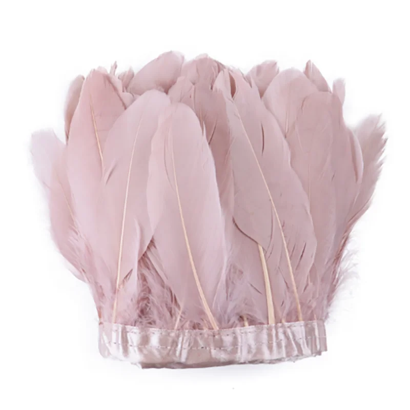 Dyed White orange feathers trimming carnival costume costume goose feather trim fringe For DIY Crafts Costume