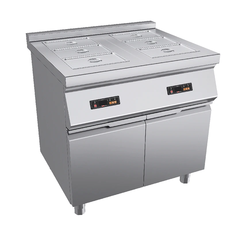 Commercial Catering Equipment Electric Food Warmer 4 Pan Stainless Steel Bain Marie Buffet Food Warmer for Kitchen Restaurant