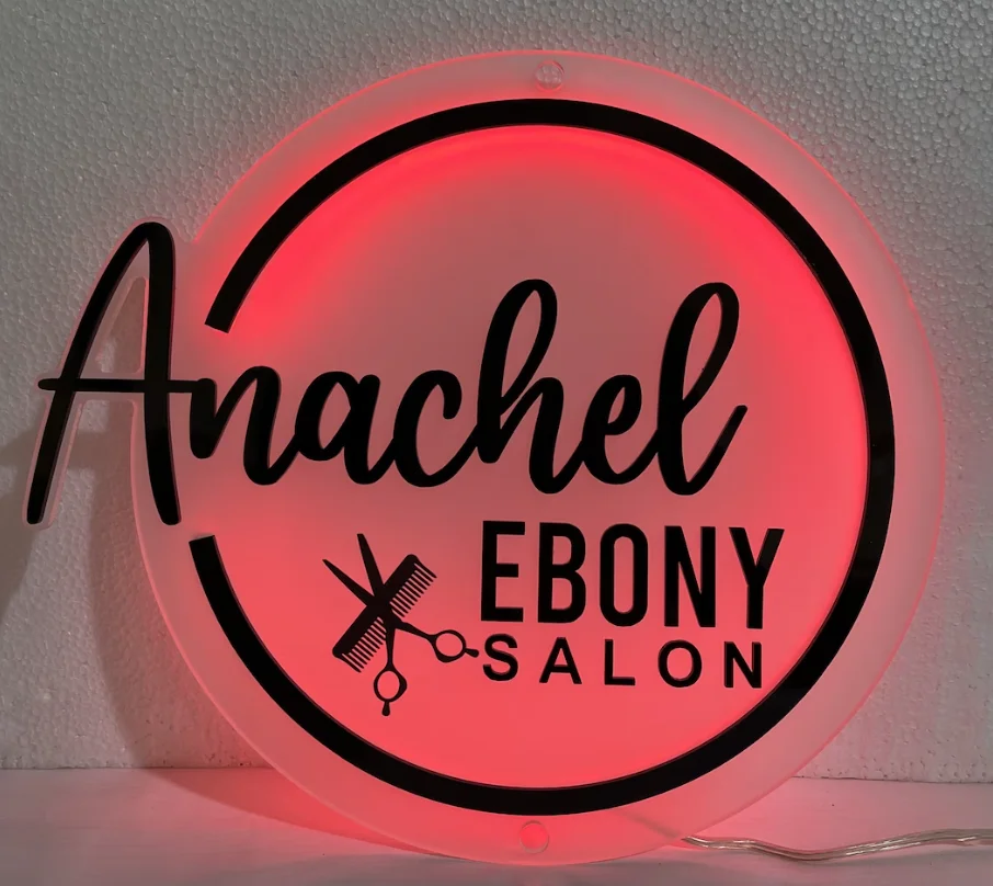 Led Sign Board Logo Signboard Wall Signs Custom 3D Light up Letters Signs Circle Name Plate Business High Quality Acrylic 50000