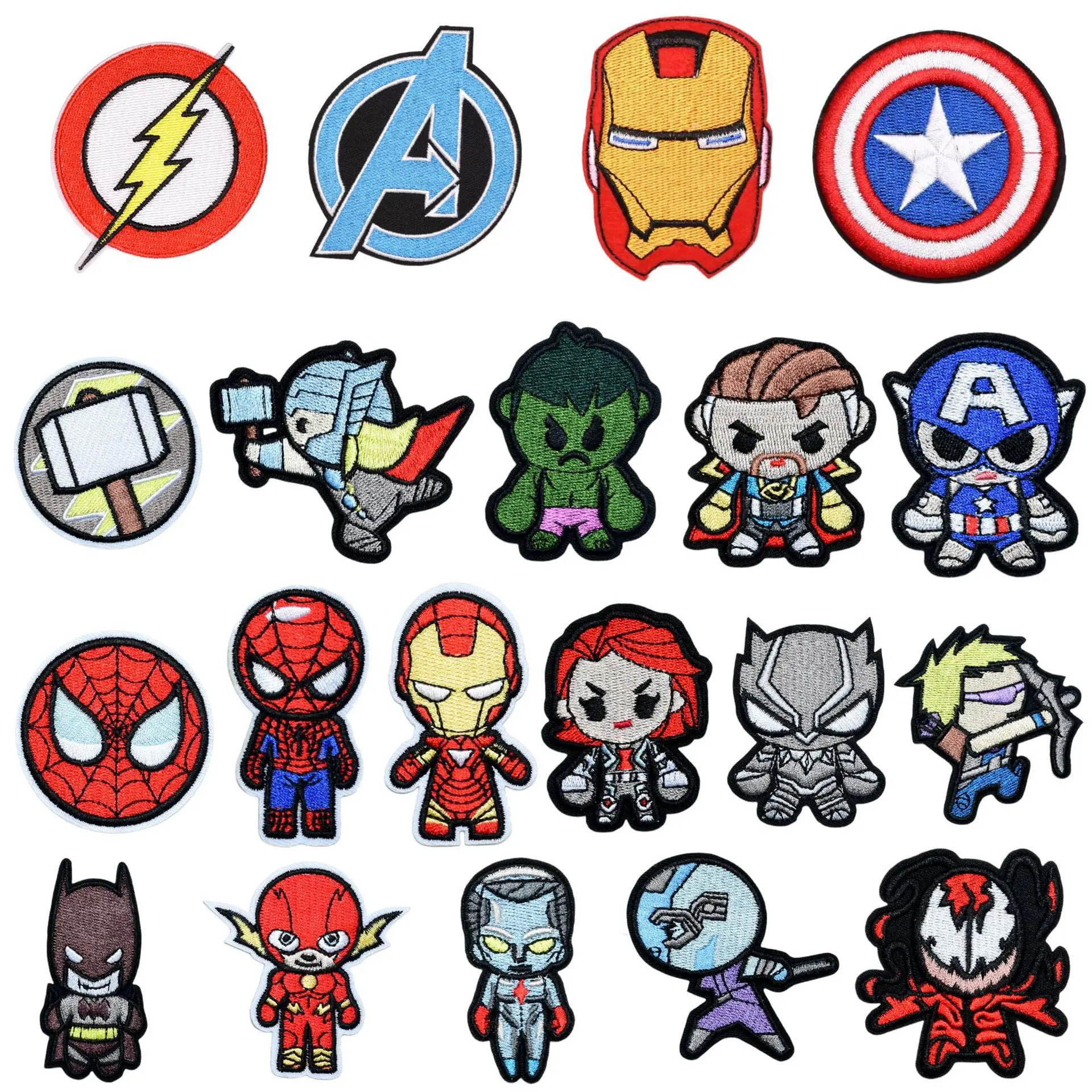 Оптовая продажа нашивки с героями мультфильмов Вышитое железо на тему marvel для одежды