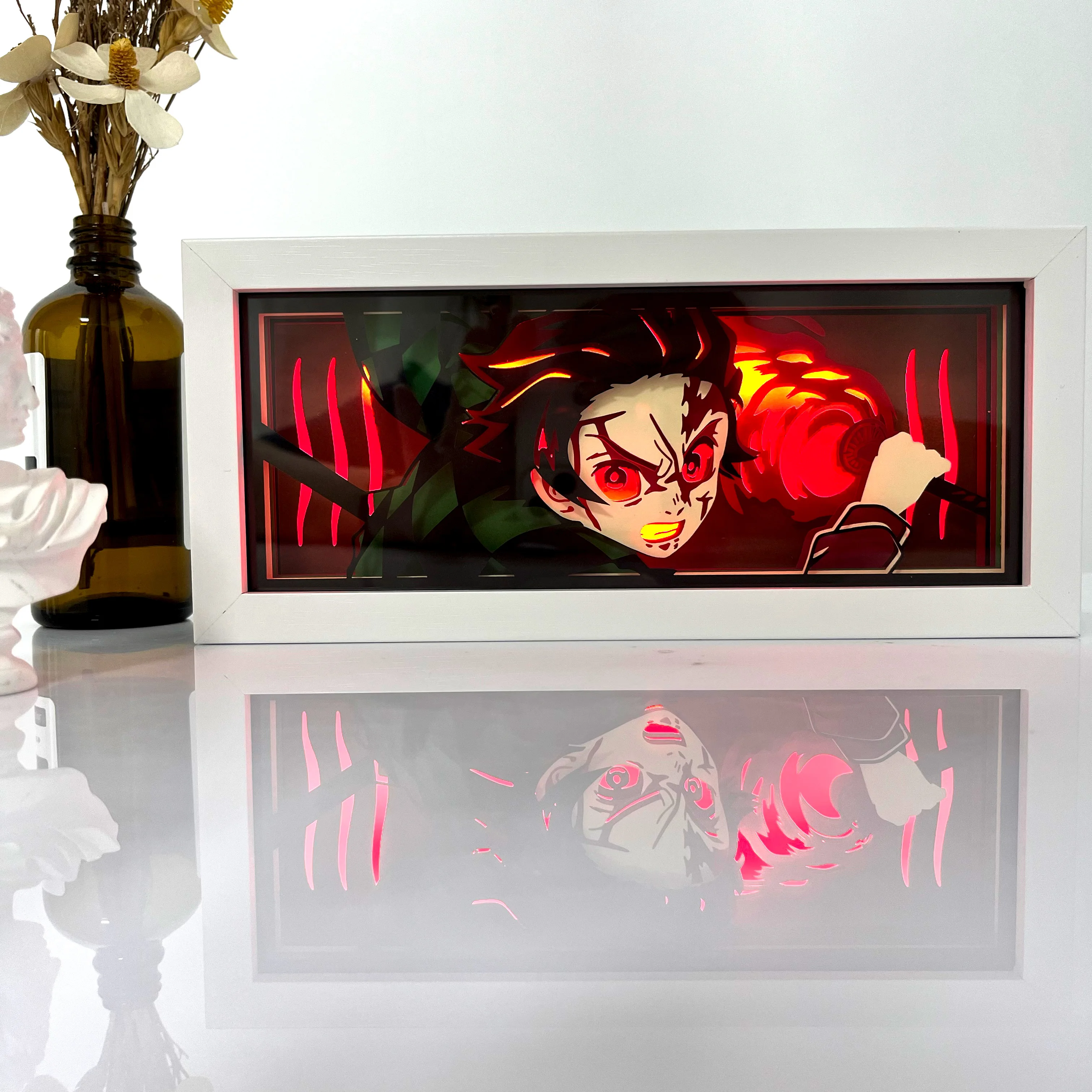2023 Hot Selling Custom Carved Paper Lamp For Anime Fans Anime Paper Curved Decoration Frame Multi Later Paper Cut Light Box