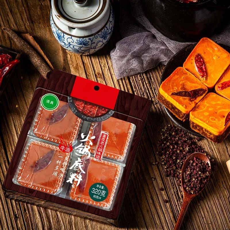 Tianchu 320g Chinese Traditional Condiments For Restaurant Halal Hot Pot Base Seasoning Mix Spicy Flavor Hot Pot Soup Base