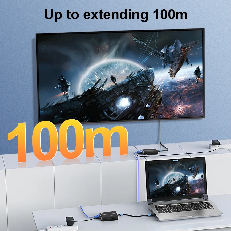 TESmart KVM over IP 100M 3D 1080P Video Transmitter and Receiver 4K30hz HDMI  KVM Extender