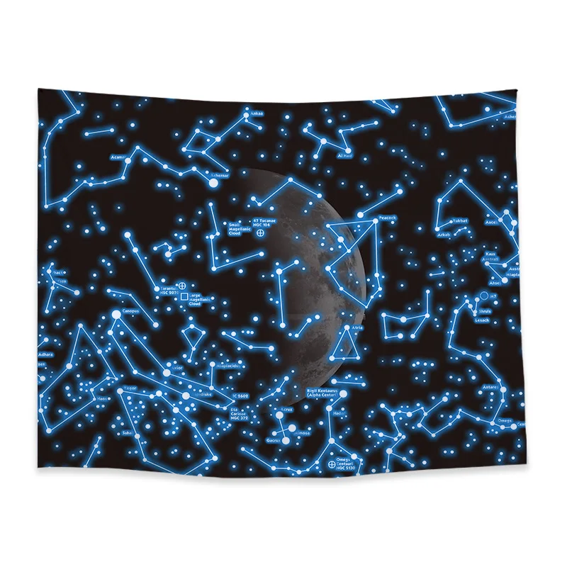 Hot selling Nordic ins style home decoration study hall bedroom luminous polyester tapestry