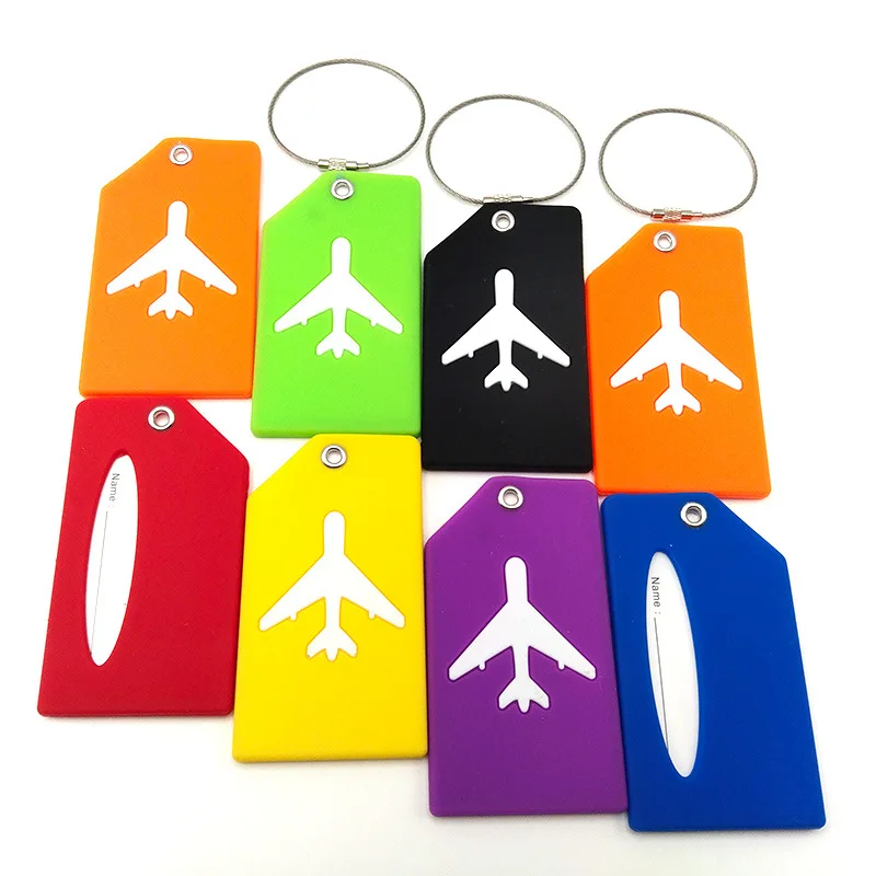 wholesale hot sale in stock silicone pvc pu leather customized airplane luggage tag