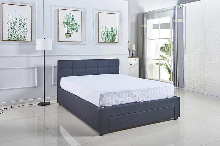 Queen Upholstered Storage Platform Bed Double Bed
