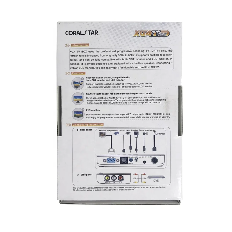  Коробка Coralstar TV2810 совместима с ЖК-дисплеем XGA TV box широким