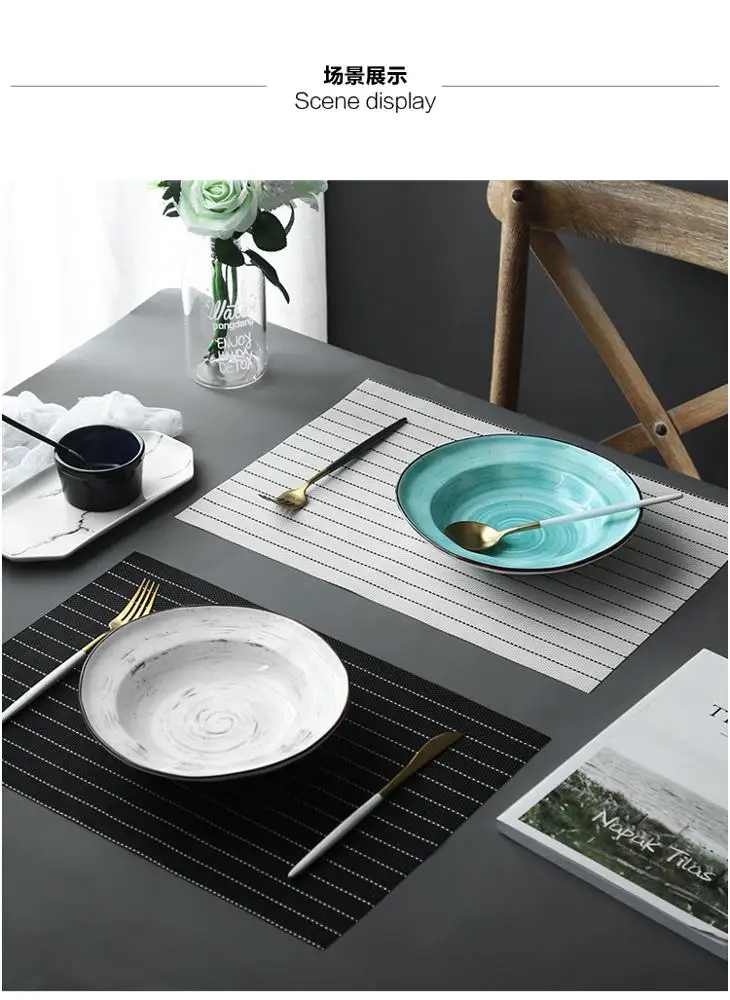 Антискользящий коврик из ПВХ, Классическая подстилка для столовых приборов, Водонепроницаемый Виниловый кухонный коврик 2020, новый дизайн, Обеденный набор, прямоугольные подстилки для дома