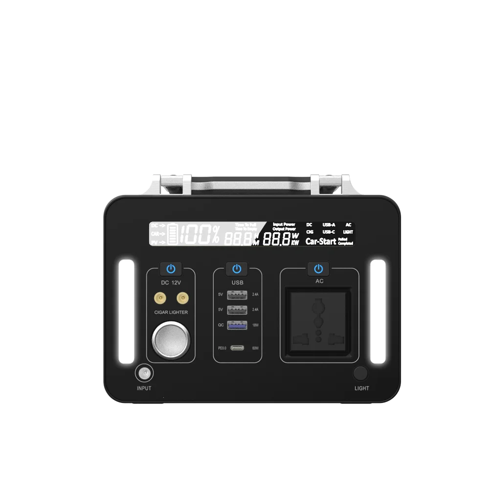 Built in Inverter BMS Lithium Battery Emergency Solar Generator AC/DC 110V 220V RV Outdoor Camping Travel Portable Power Station