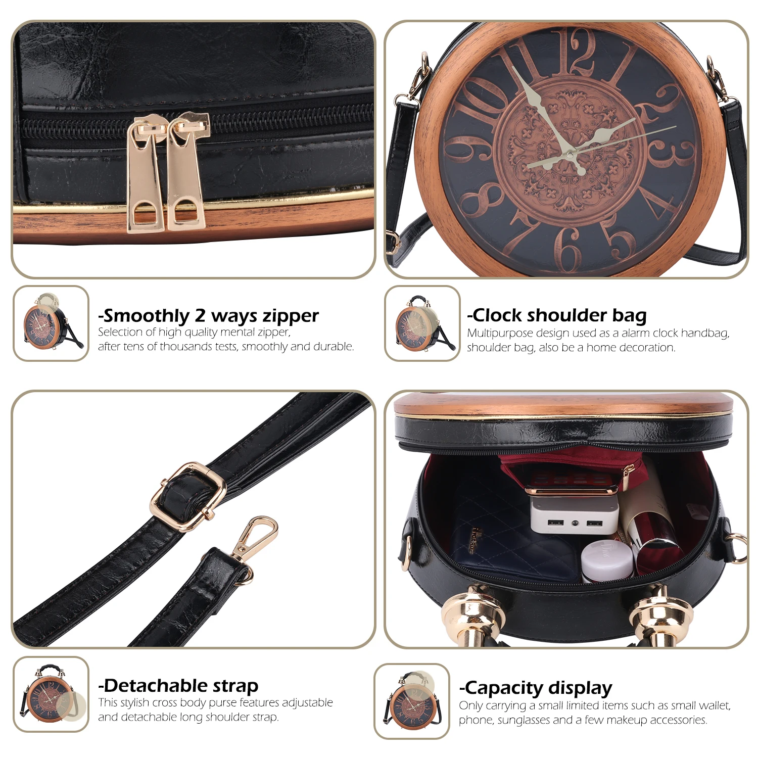 Angelbarcelo hot sales manufacturer fashion purse luxury clock round handbag girls mini shoulder bag 2021