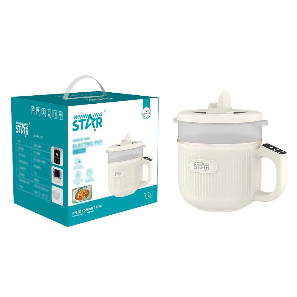 WINNING STAR ST-9840 Multi-functional Small Capacity Electric Pot Mini Electric Hot Pot Portable Household Pot with Steamer
