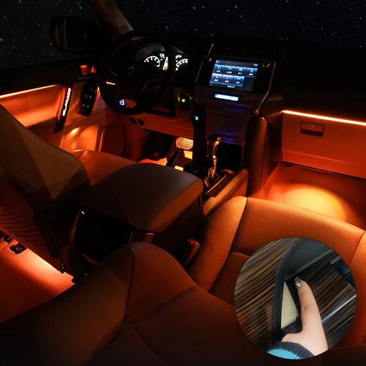  16 colors LC200 Accessories Ambient Light Mahogany Interior Door Atmosphere For Toyota Land