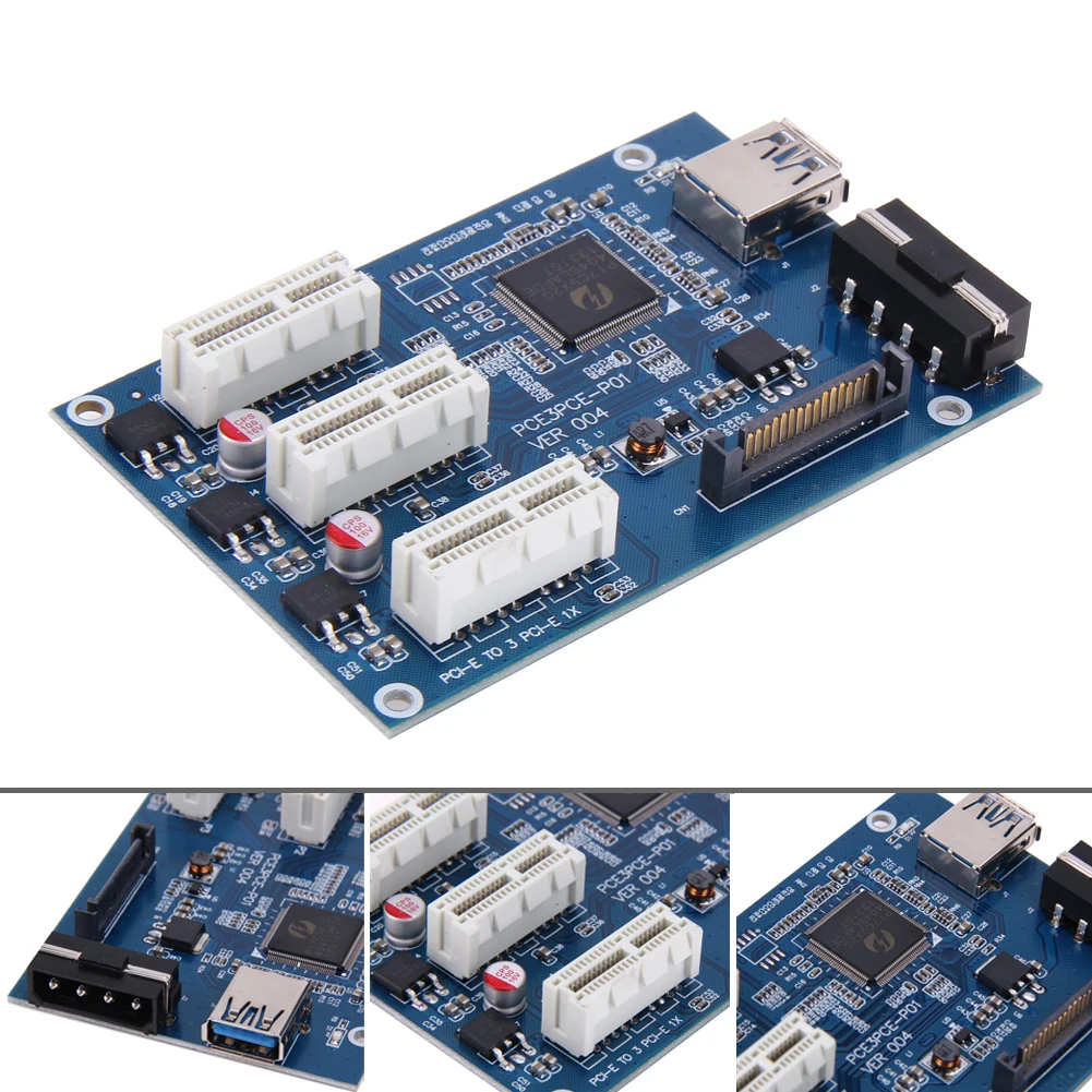 PCI-E Райзер 1-3 карты PCI e 1X Слоты адаптер GPU расширения Pcie порт множитель конвертер