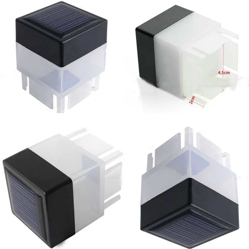 Led Square Solar Fence Light Tube Garden Landscape for Post Deck Lamp Bollard Gate Pillar