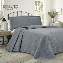 Stone washed cotton ultrasonic bedspread coverlet summer bedding quilts