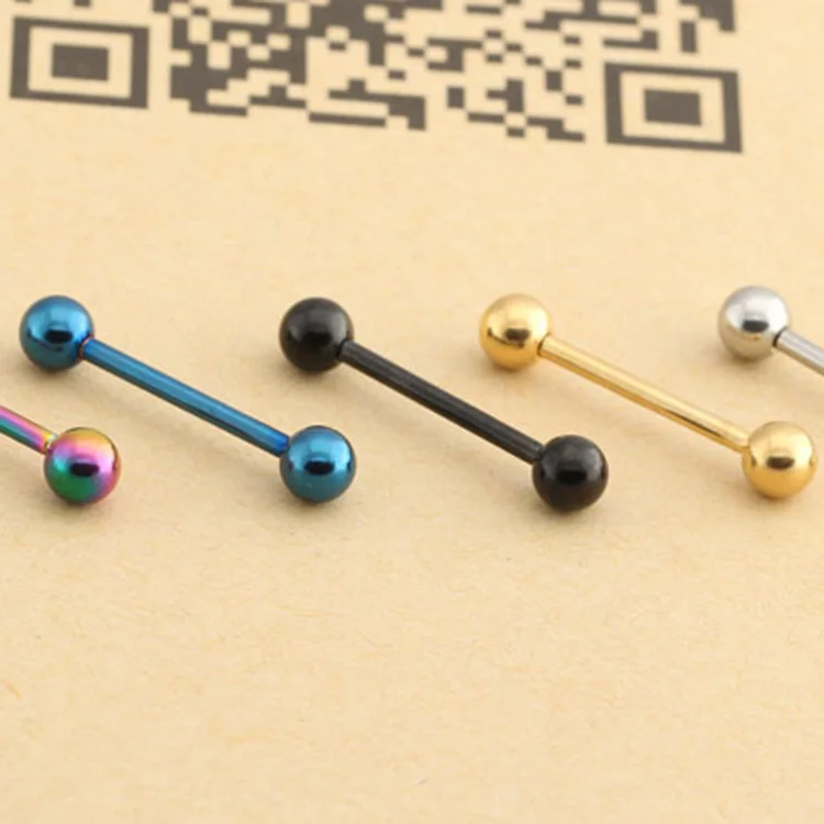 316L Surgical Steel Penis Ring Plated Nipple Piercing Body Jewelry Sexy Tongue Piercing Rings Barbell
