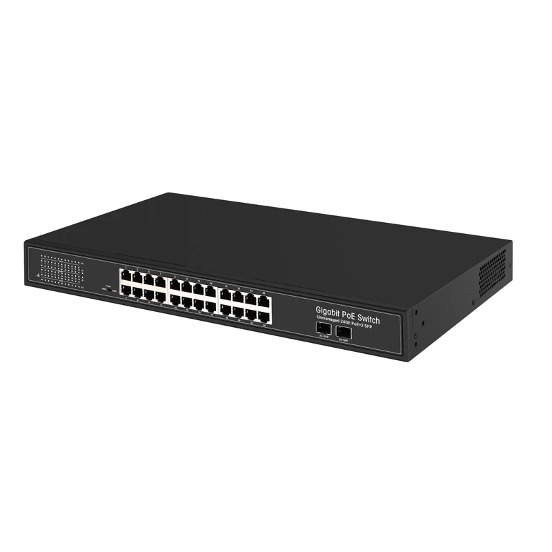 Full Gigabit Web Managed PoE Switch 24 Ports with 2X1G SFP for CCTV